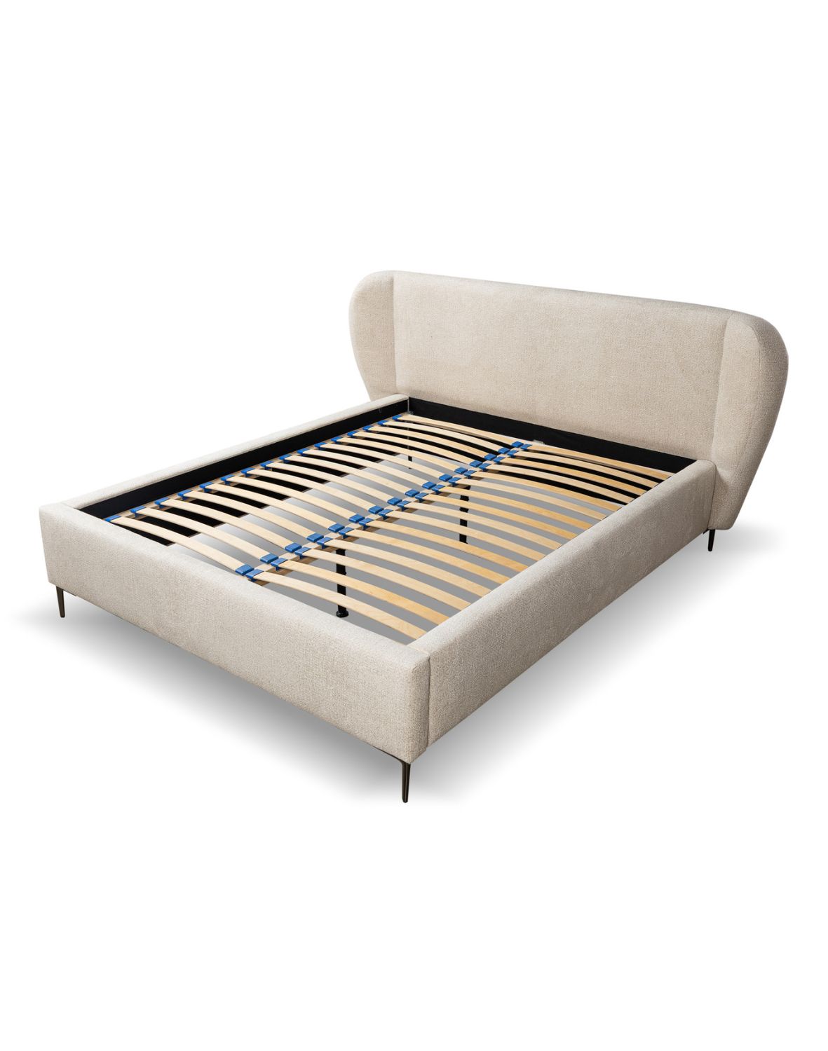 łóżko tapicerowane z pojemnikiem beżowe aliano