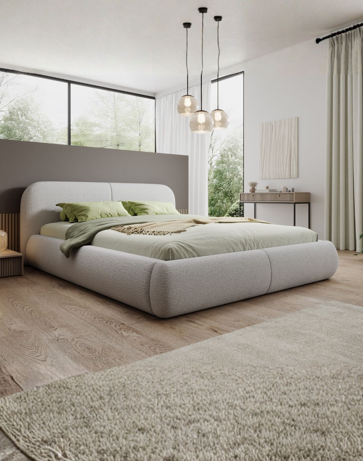 łóżko tapicerowane z pojemnikiem fogo