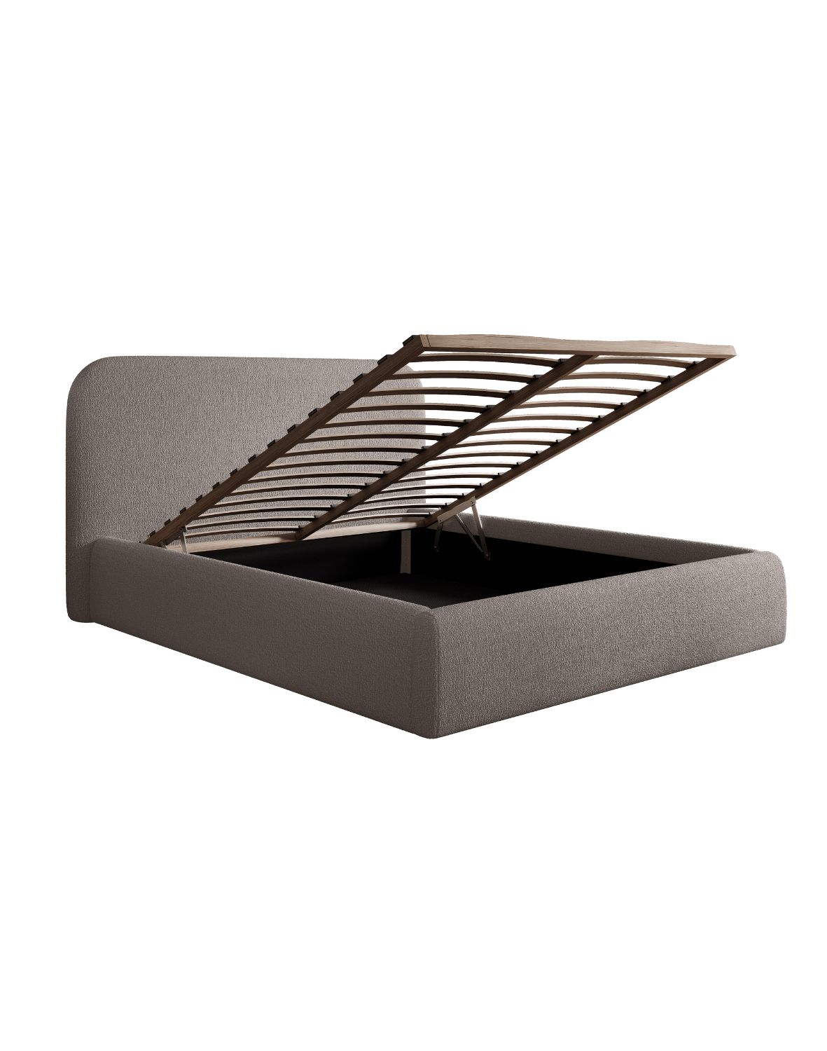 łóżko tapicerowne z pojemnikiem o nowoczesnej formie mateo