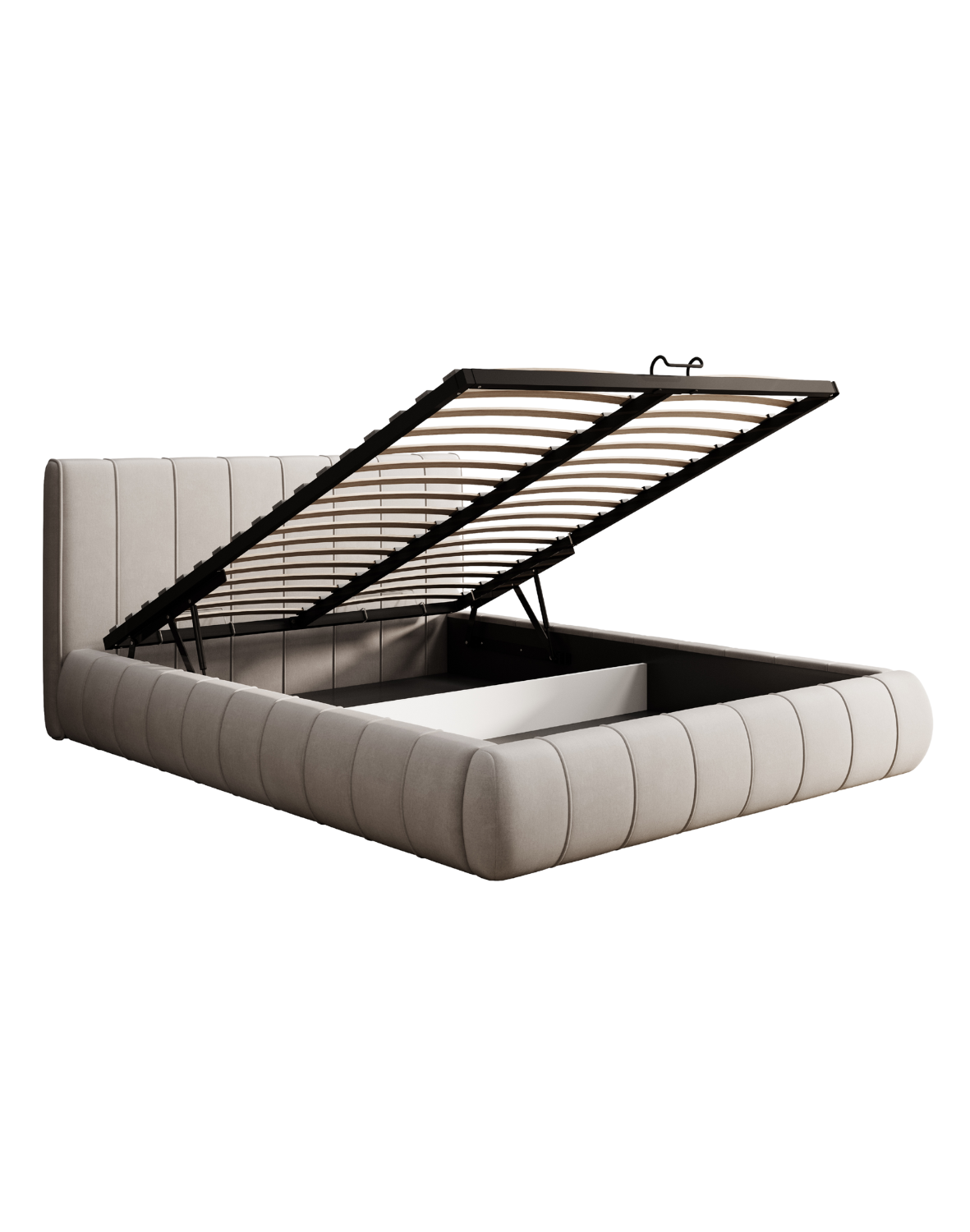 łóżko tapicerowane z pojemnikiem molly z wezgłowiem z dekoracyjną kedrą