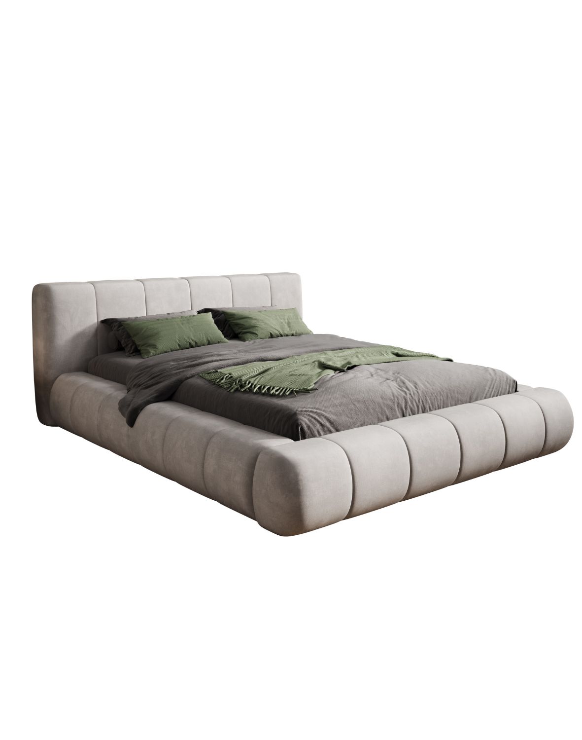 tapicerowane łóżko do sypialni z pojemnikiem vigo