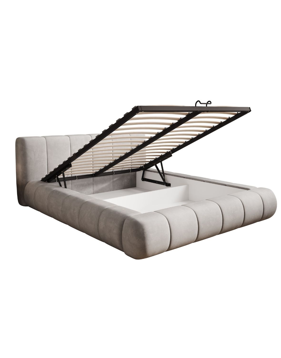 tapicerowane łóżko do sypialni z pojemnikiem vigo