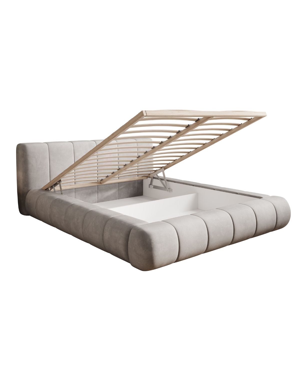 tapicerowane łóżko do sypialni z pojemnikiem vigo