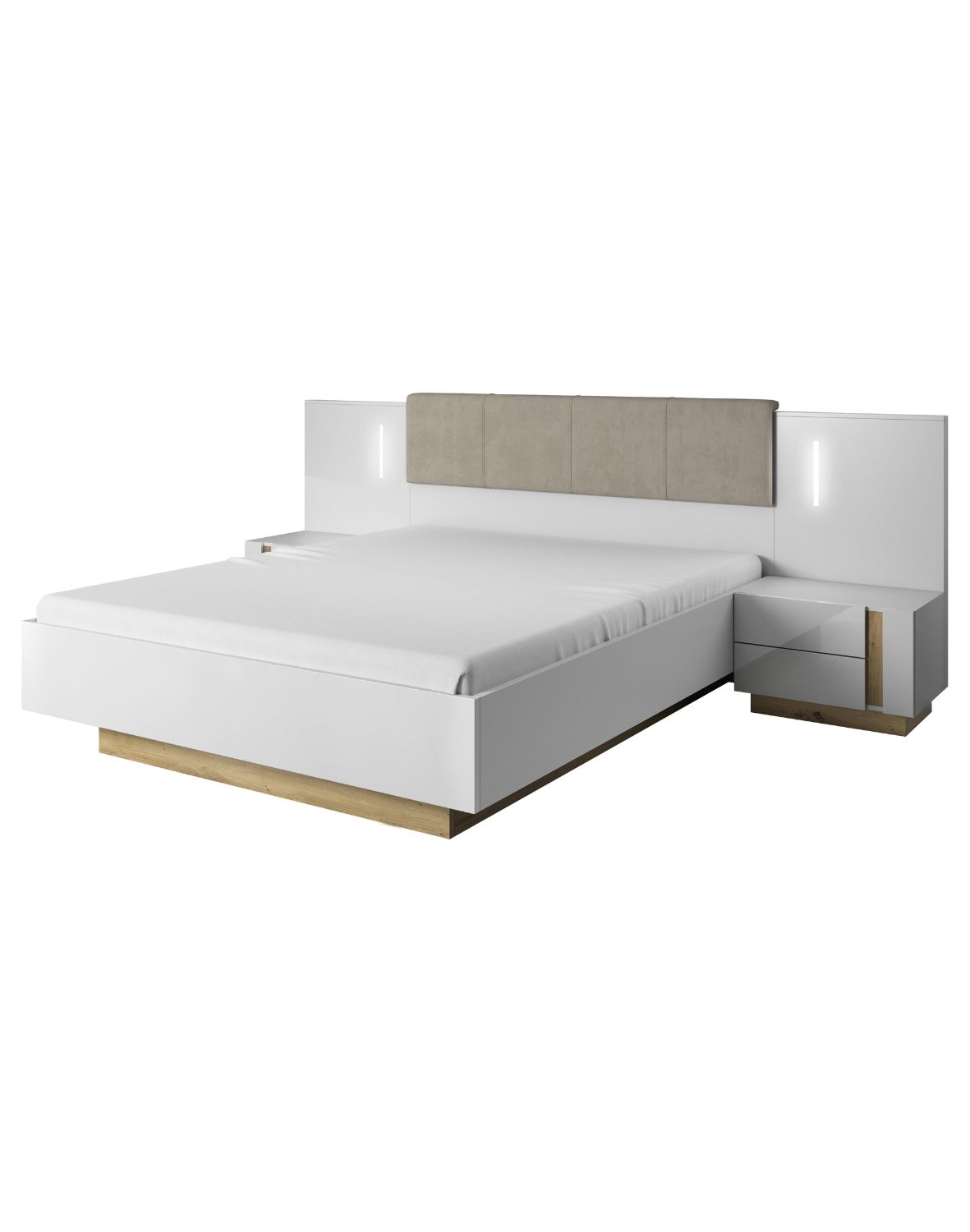 łóżko ze stolikami nocnymi arco