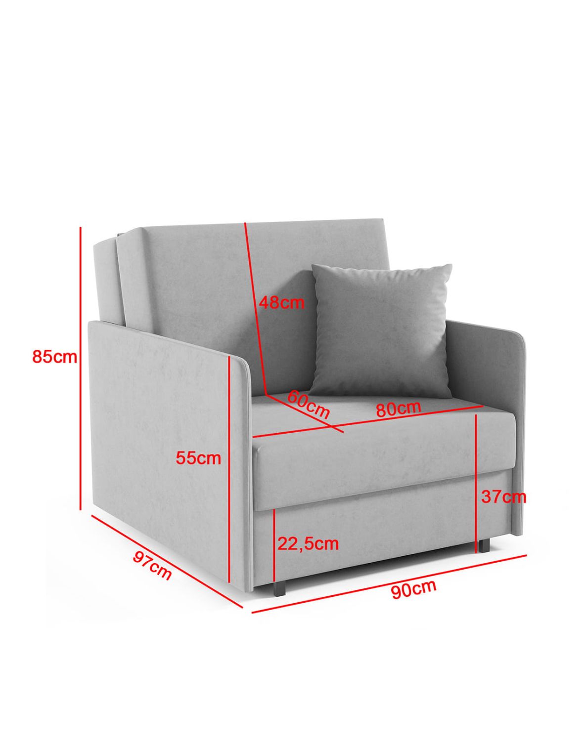 mały fotel do spania sally i