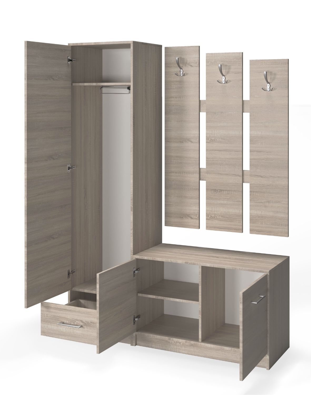 zestaw mebli do przedpokoju dąb sonoma maxi