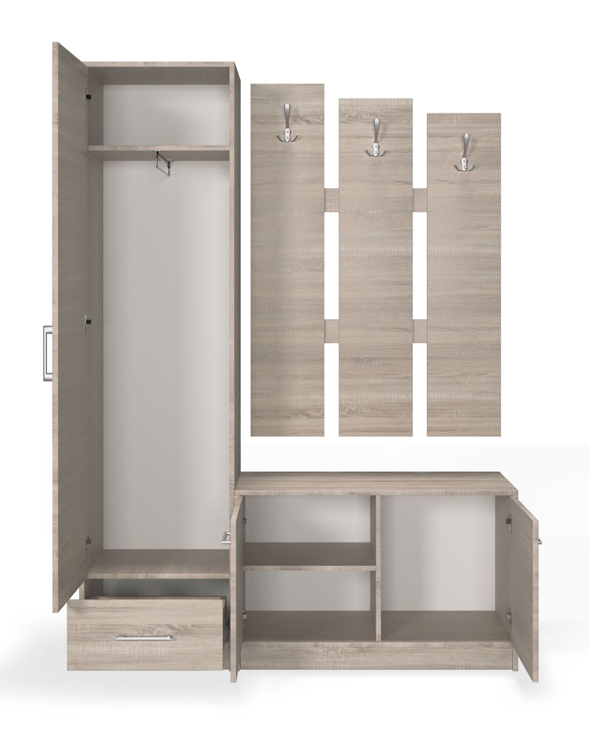 zestaw mebli do przedpokoju dąb sonoma maxi