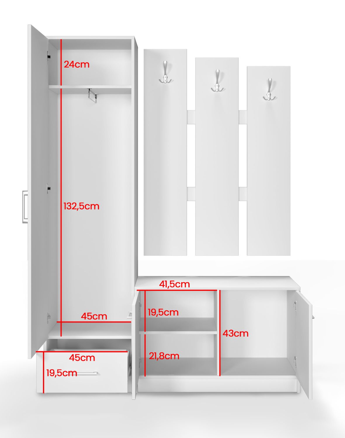 zestaw mebli do przedpokoju dąb sonoma maxi