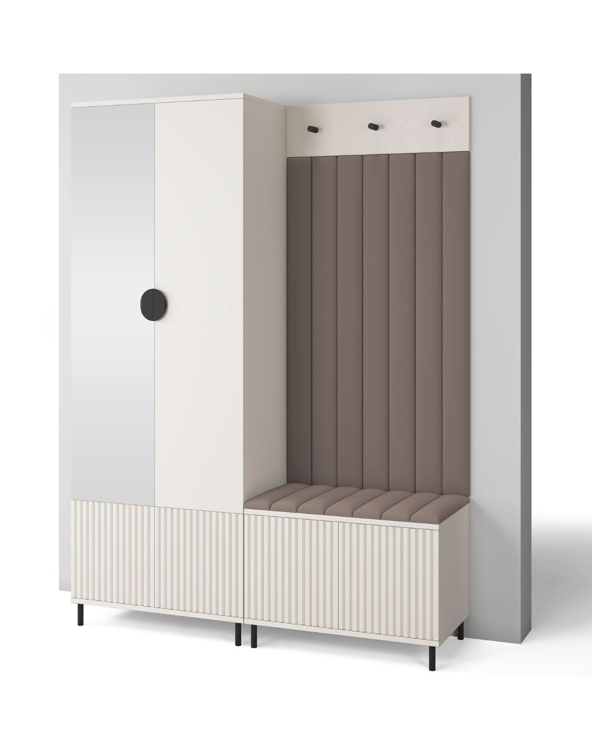 kaszmirowy zestaw mebli do przedpokoju raya 1 trinity 06 cacao