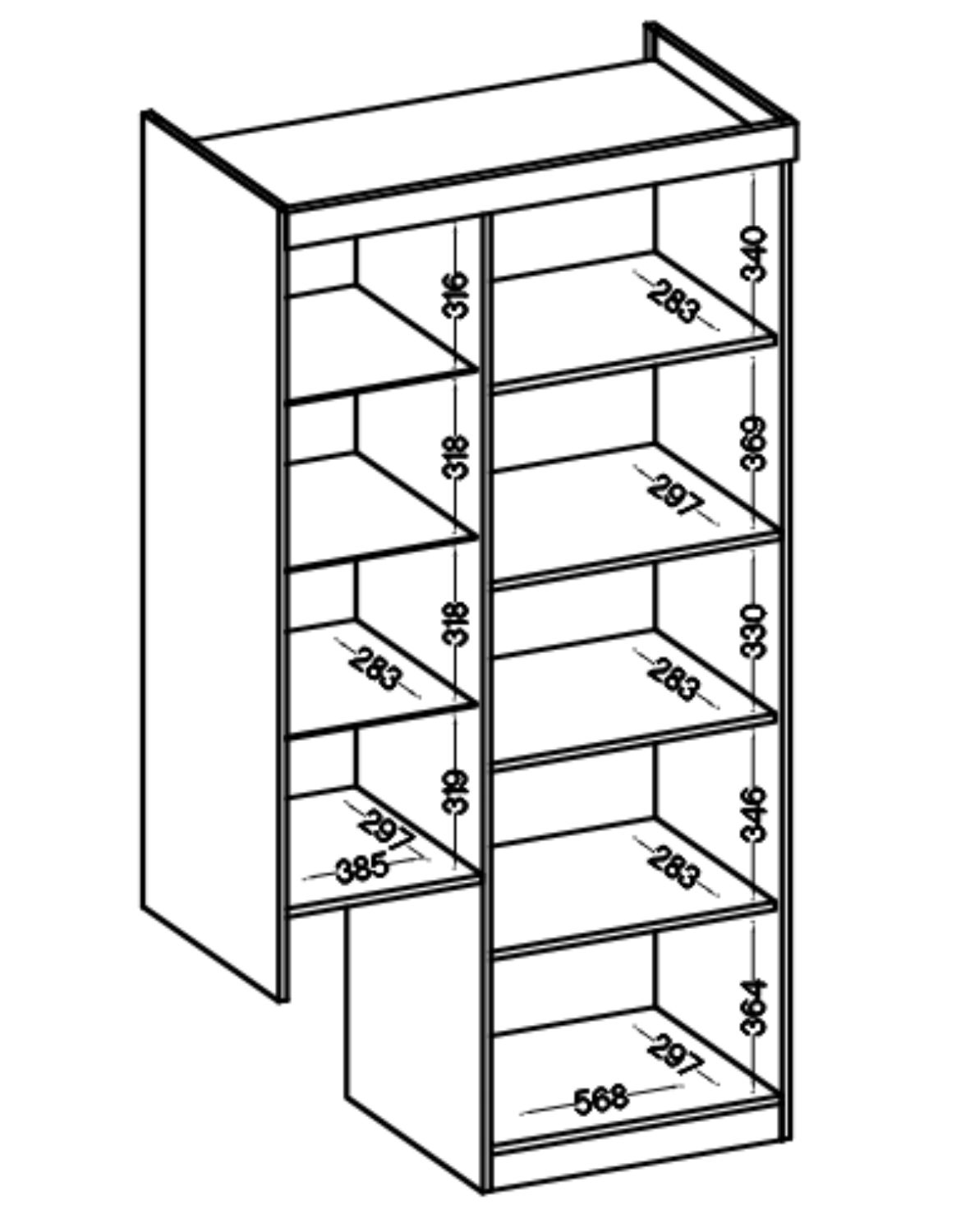 mebloscianka paris gr grafit dab sonoma