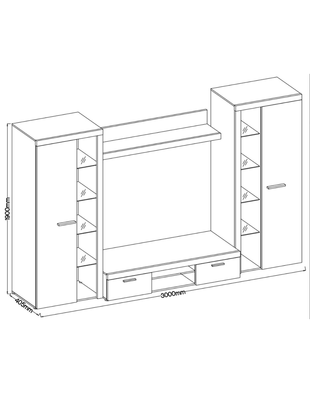 Meblościanka Rumba XL DO Dąb Olejowany