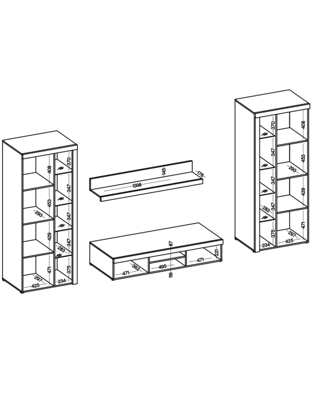 Meblościanka Rumba XL DO Dąb Olejowany