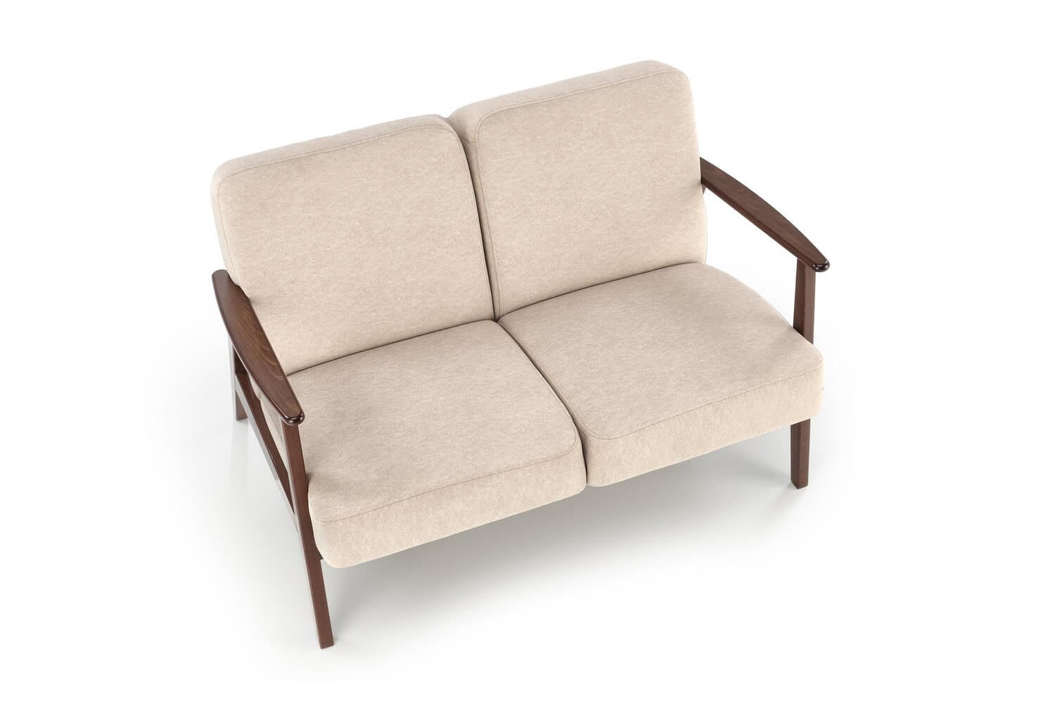 sofa dwuosobowa do salonu milano 2s, retro, beżowa
