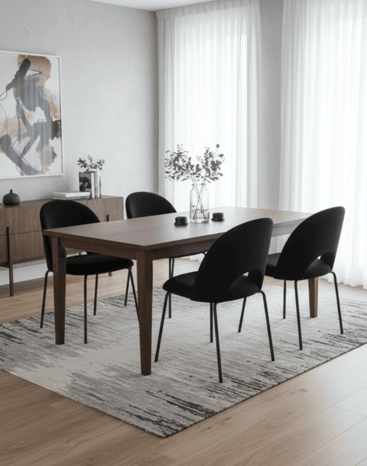 krzesło do jadalni molly black, czarny welwet (108-77)