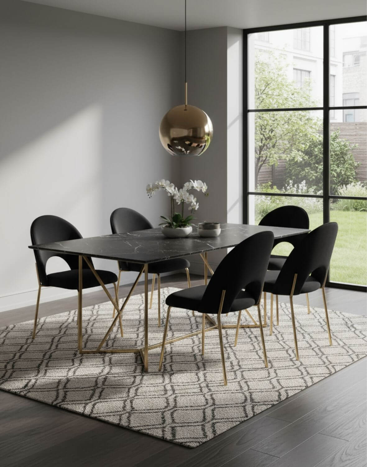 krzesło do jadalni molly gold, czarny welwet (108-77)