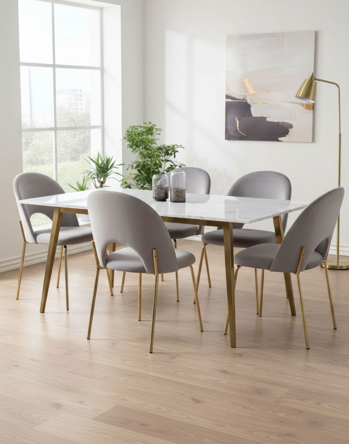 krzesło do jadalni molly gold szare