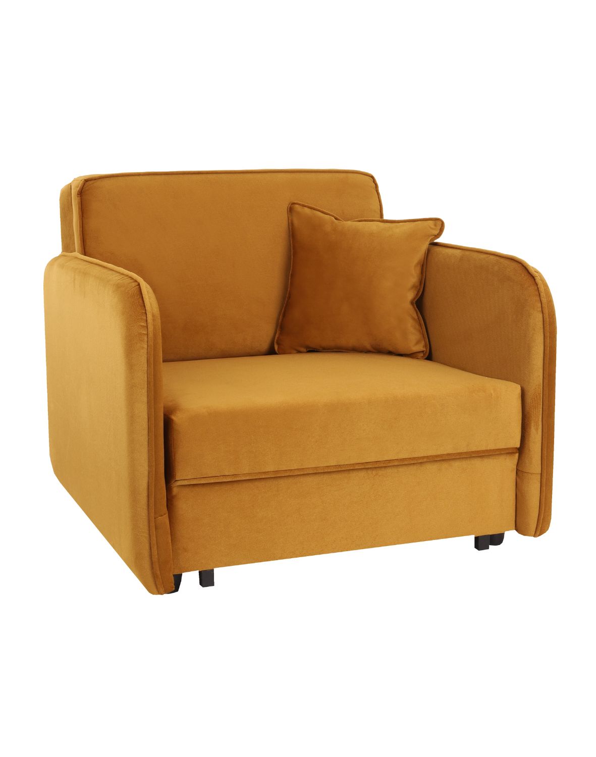 musztardowy fotel rozkładany ozi i