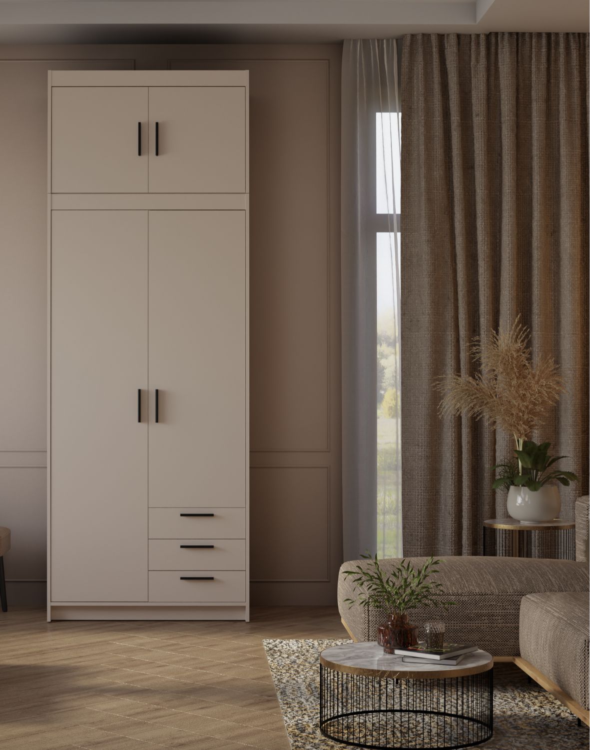 Nadstawka do szafy Elena 2D Beż Piaskowy BP02