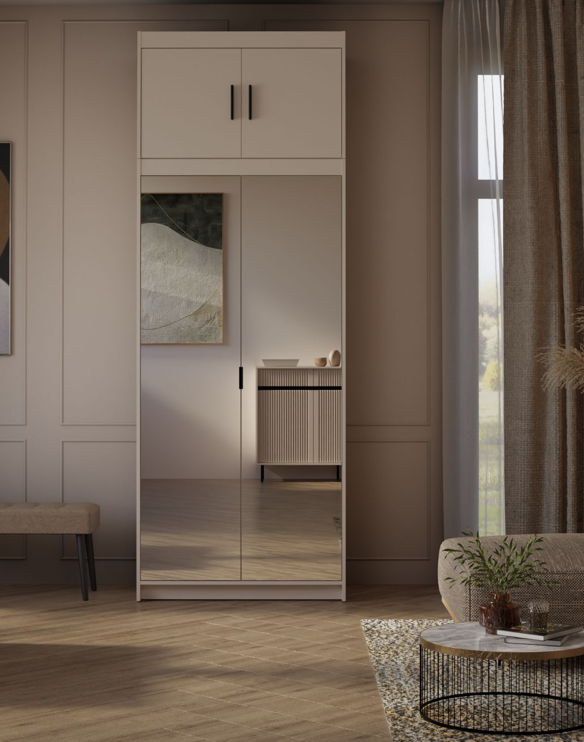 Nadstawka do szafy Elena 2D Beż Piaskowy BP02