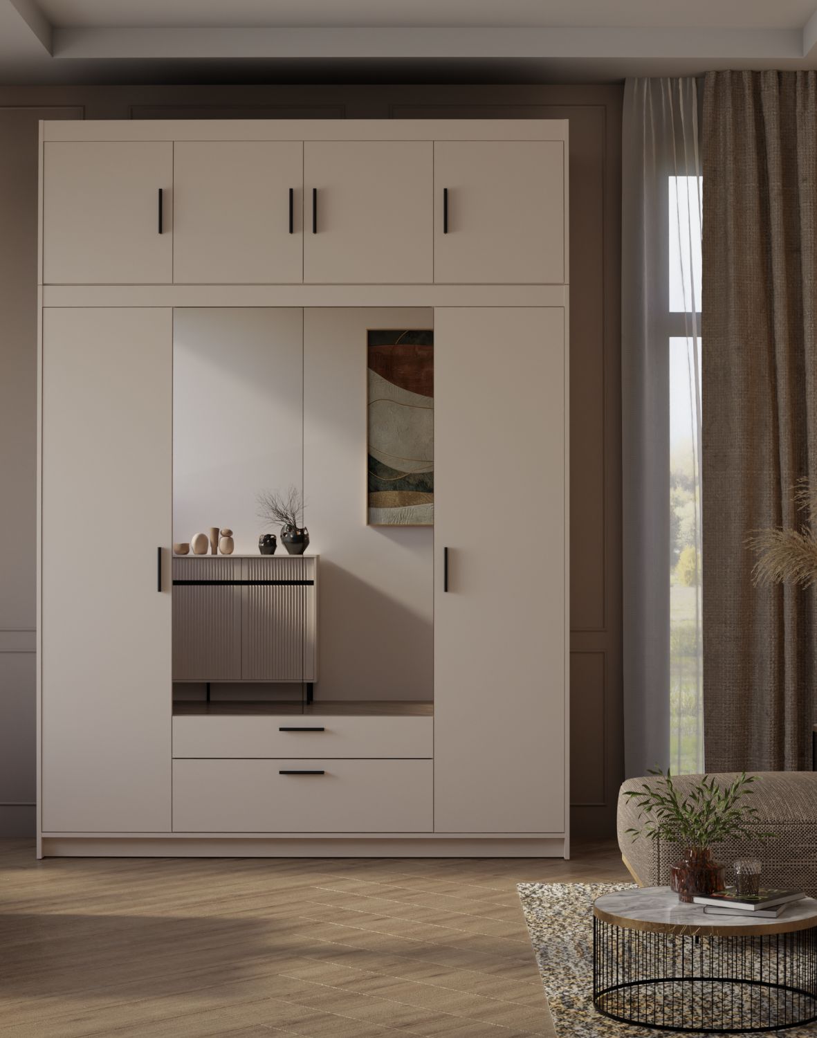 Nadstawka do szafy Elena 4D Beż Piaskowy BP04