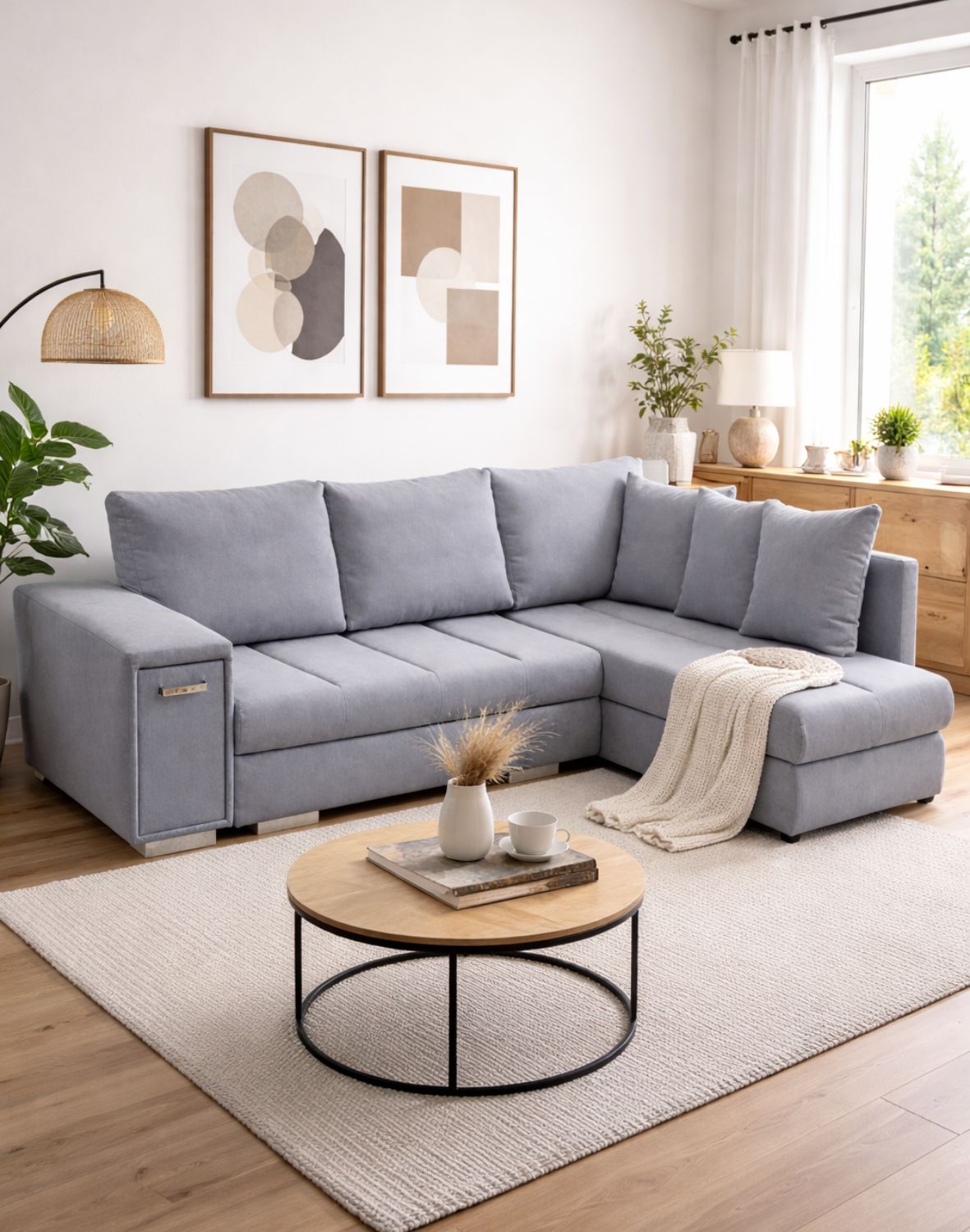 rozkładany narożnik z barkiem arni