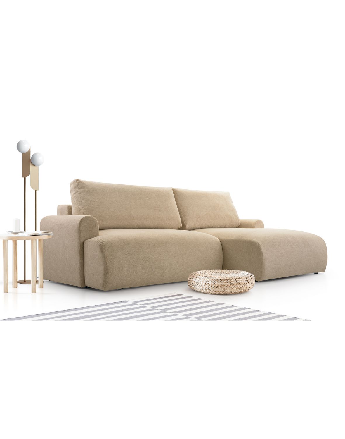 wygodny narożnik do salonu obły 260 cm