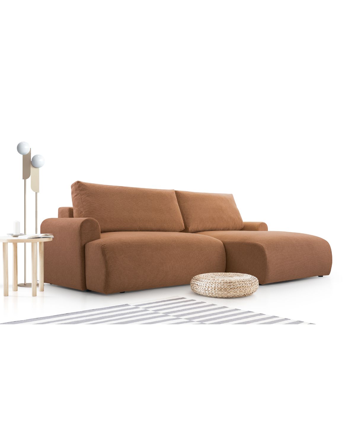 wygodny narożnik do salonu obły 260 cm