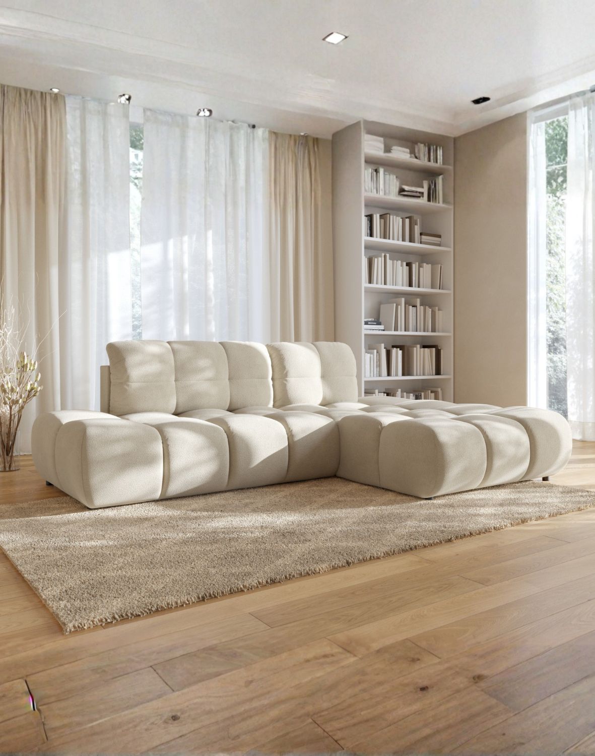 duży narożnik do salonu z funkcją spania noel