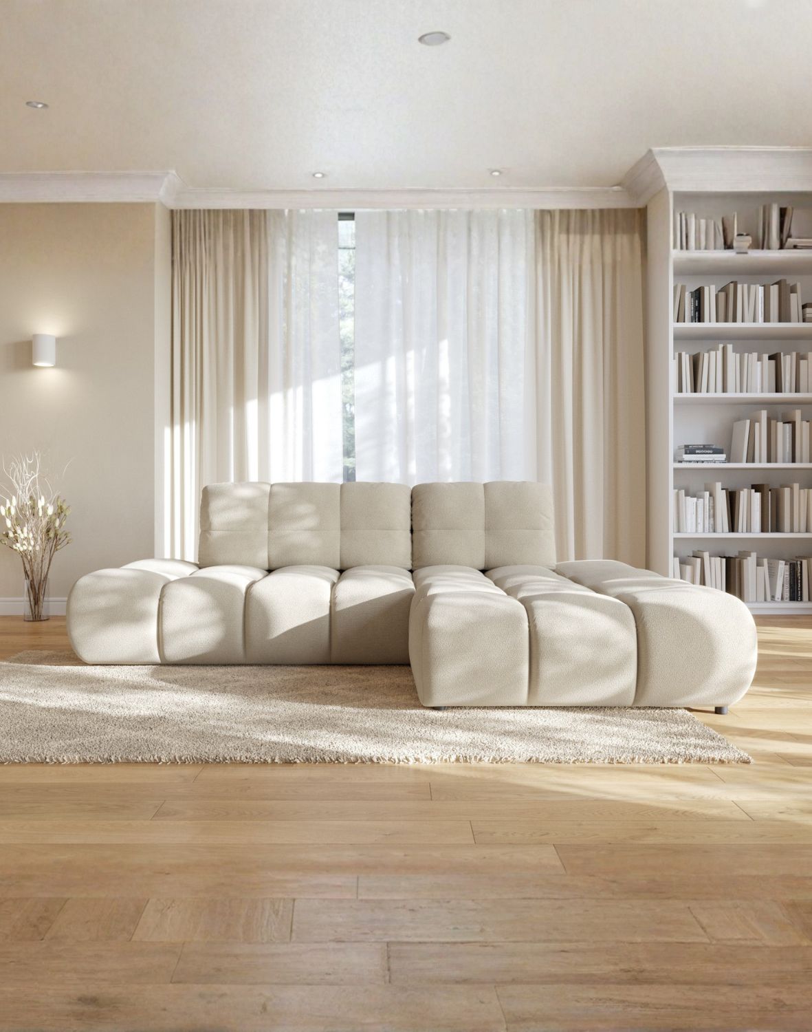 duży narożnik do salonu z funkcją spania noel