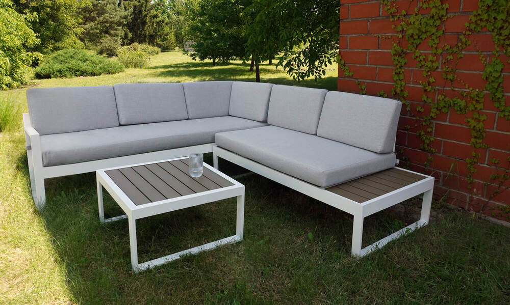 szary narożnik ogrodowy aluminiowy loreto