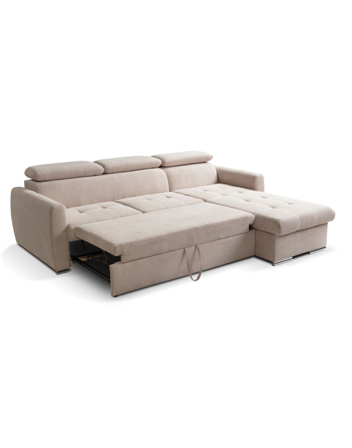 beżowy narożnik z funkcją spania pedro mini