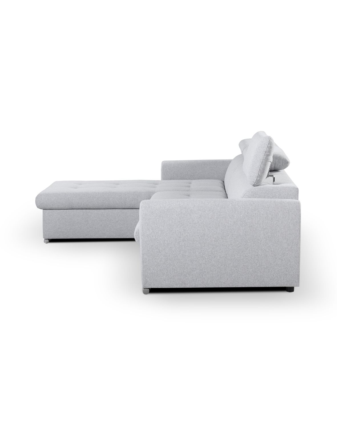 szary narożnik z funkcją spania pedro mini