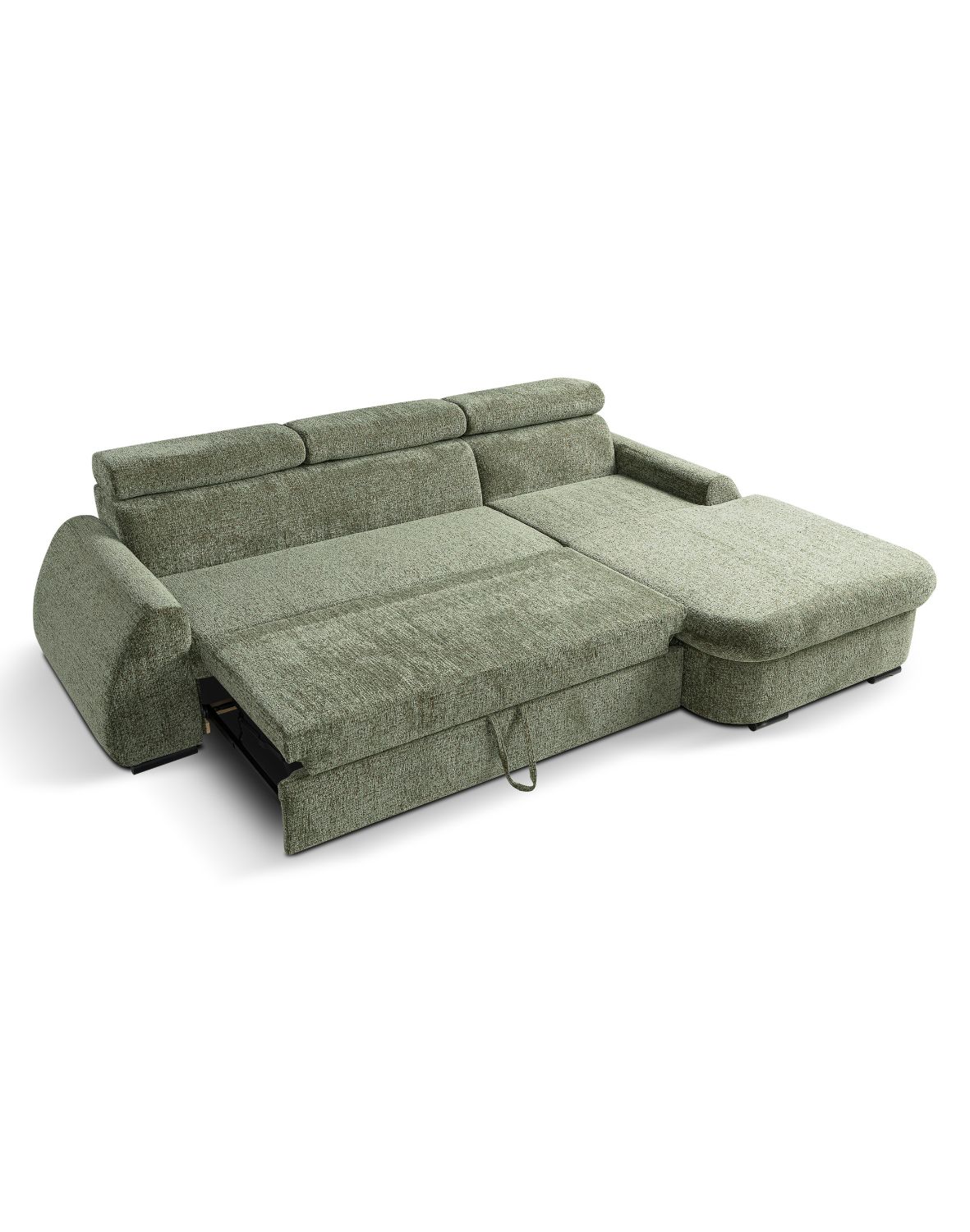 zielony narożnik z regulowanymi zagłówkami perry