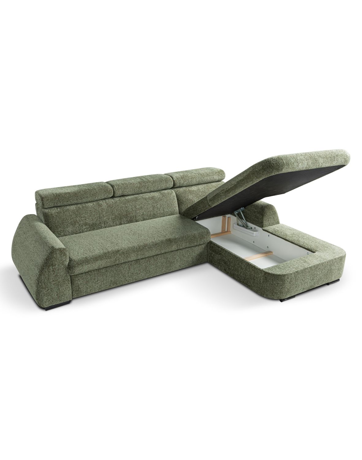 zielony narożnik z regulowanymi zagłówkami perry