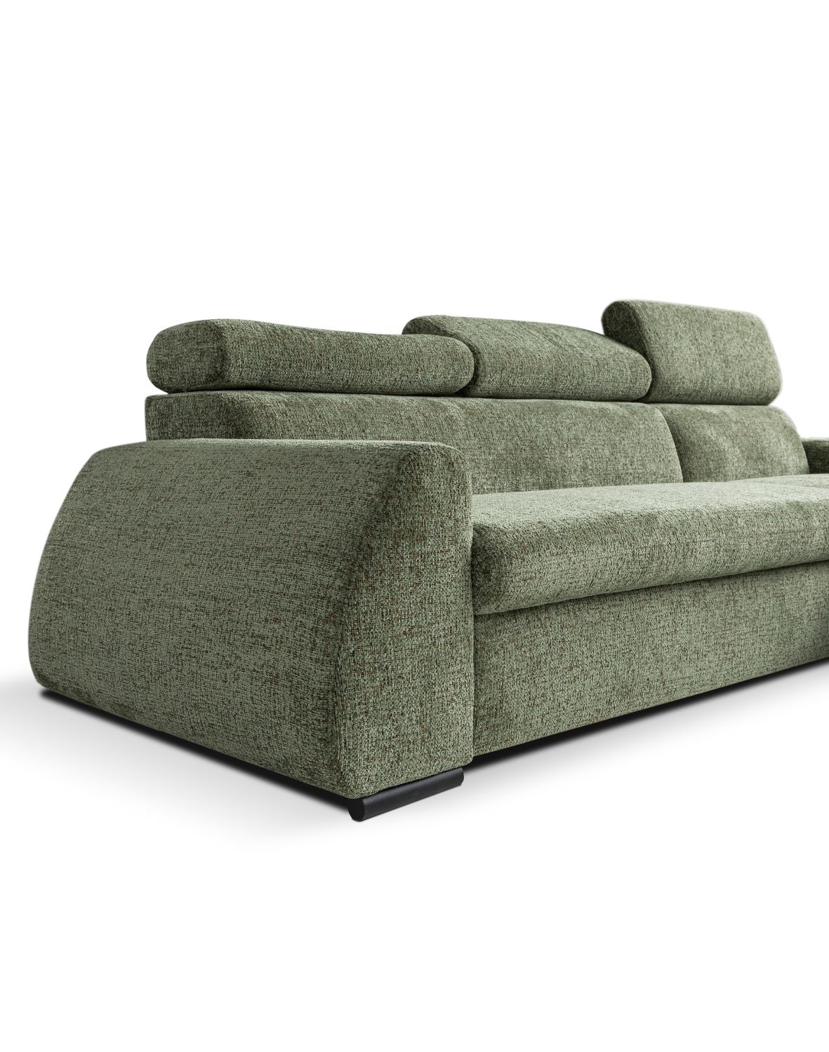 zielony narożnik z regulowanymi zagłówkami perry