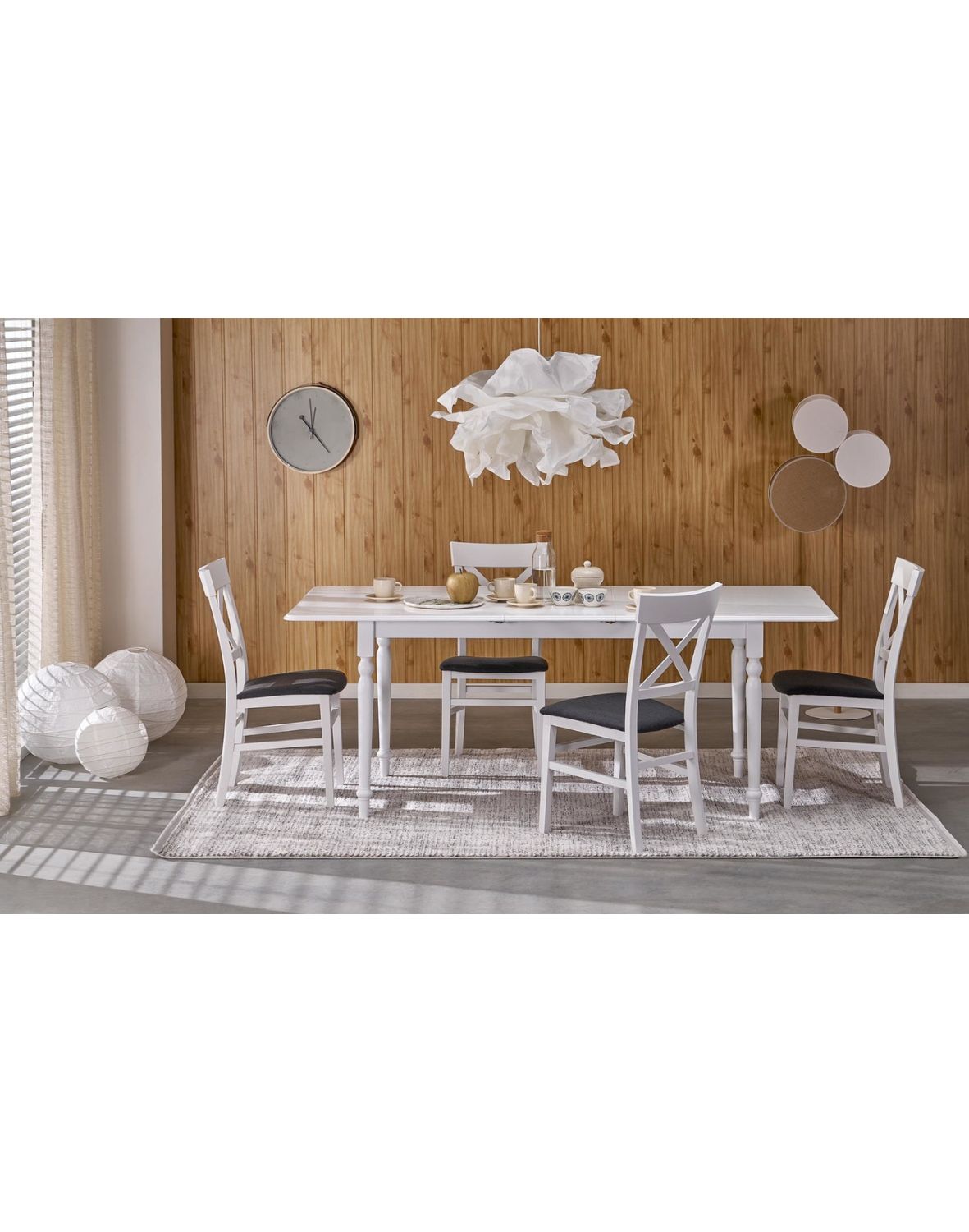 stół rozkładany nelson (160–200x90 cm), biały