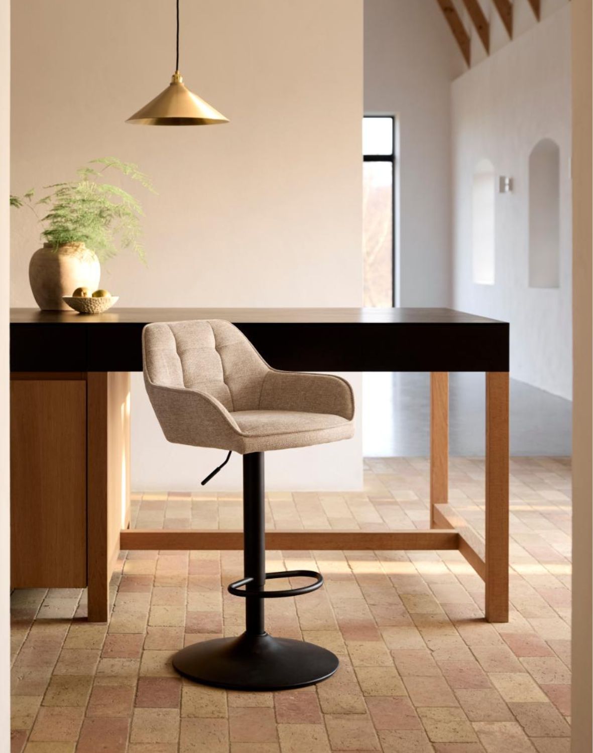 hoker obrotowy nolan z regulacją wysokości, pikowany, beżowe (50840000)