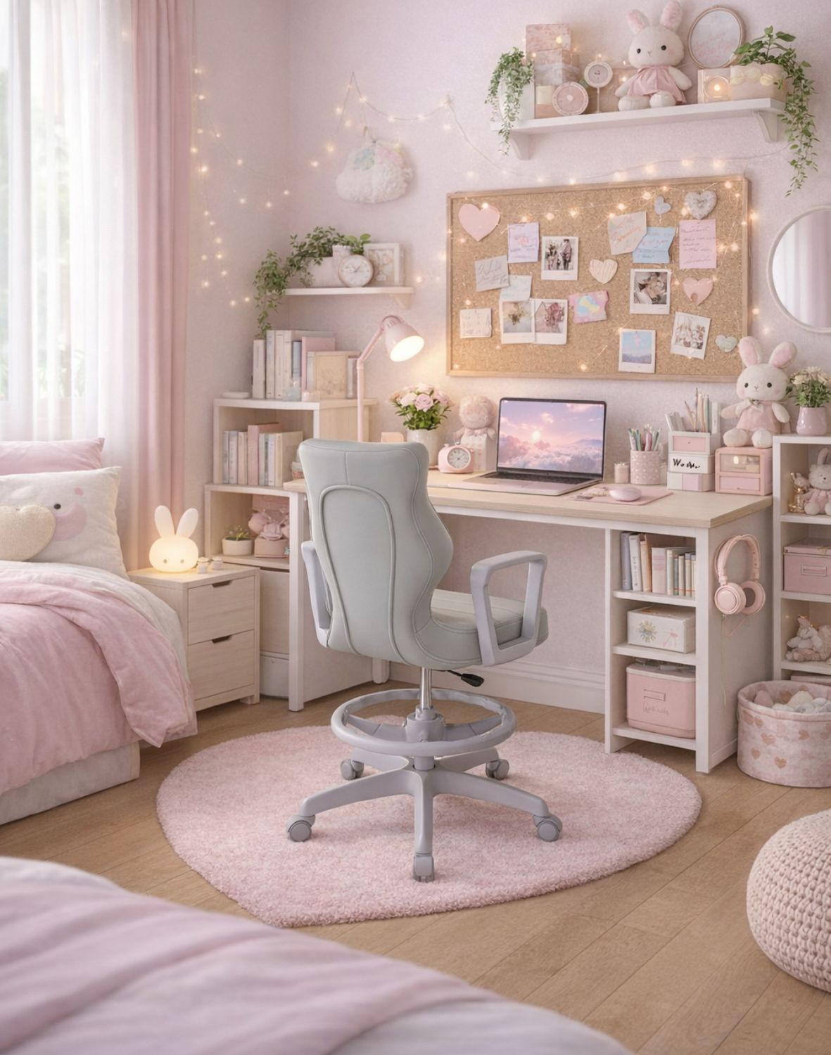 Krzesło młodzieżowe Norm z podnóżkiem, szara podstawa, rozmiar 5 (wzrost 146 - 176,5 cm)