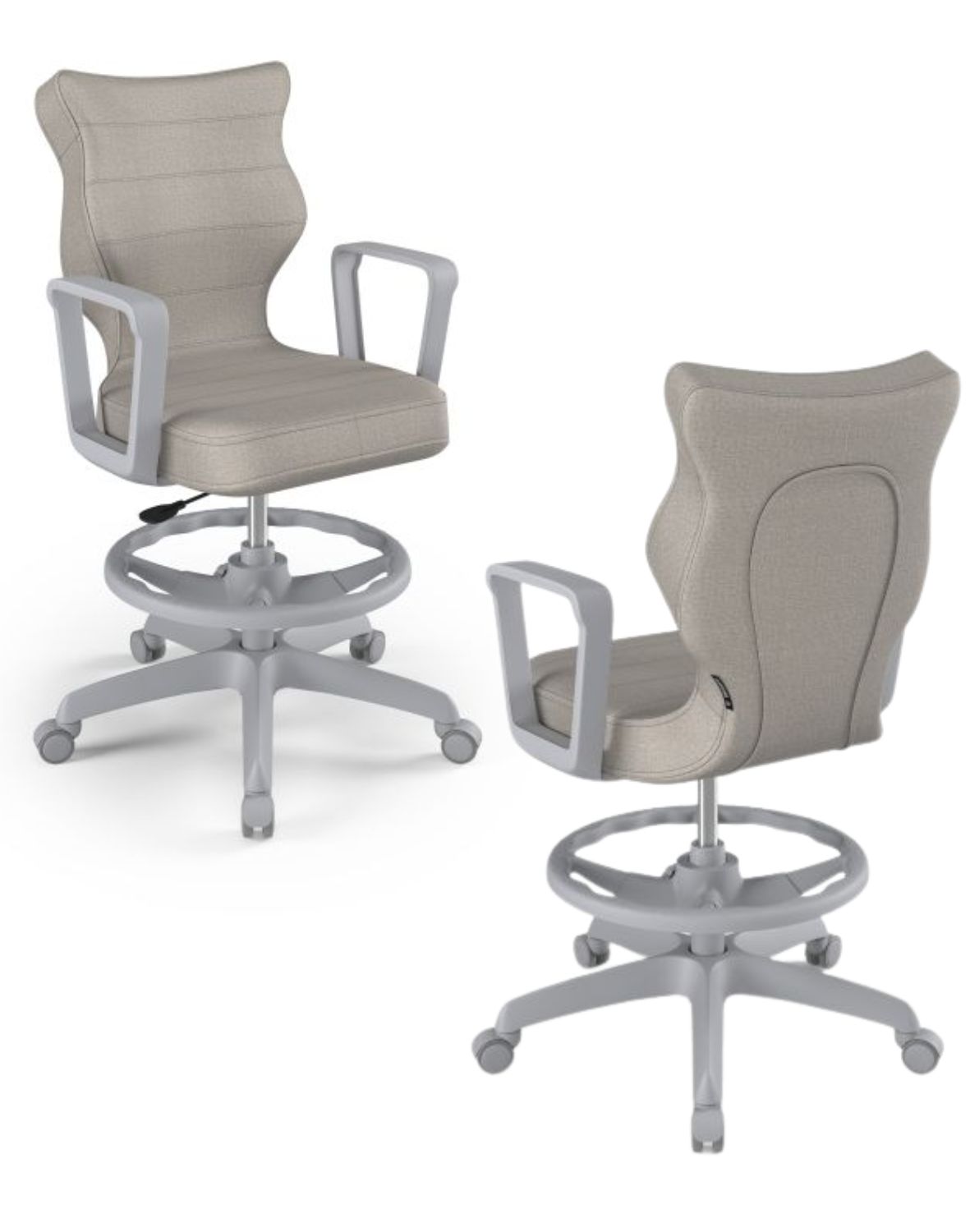 Krzesło młodzieżowe Norm z podnóżkiem, szara podstawa, rozmiar 5 (wzrost 146 - 176,5 cm)