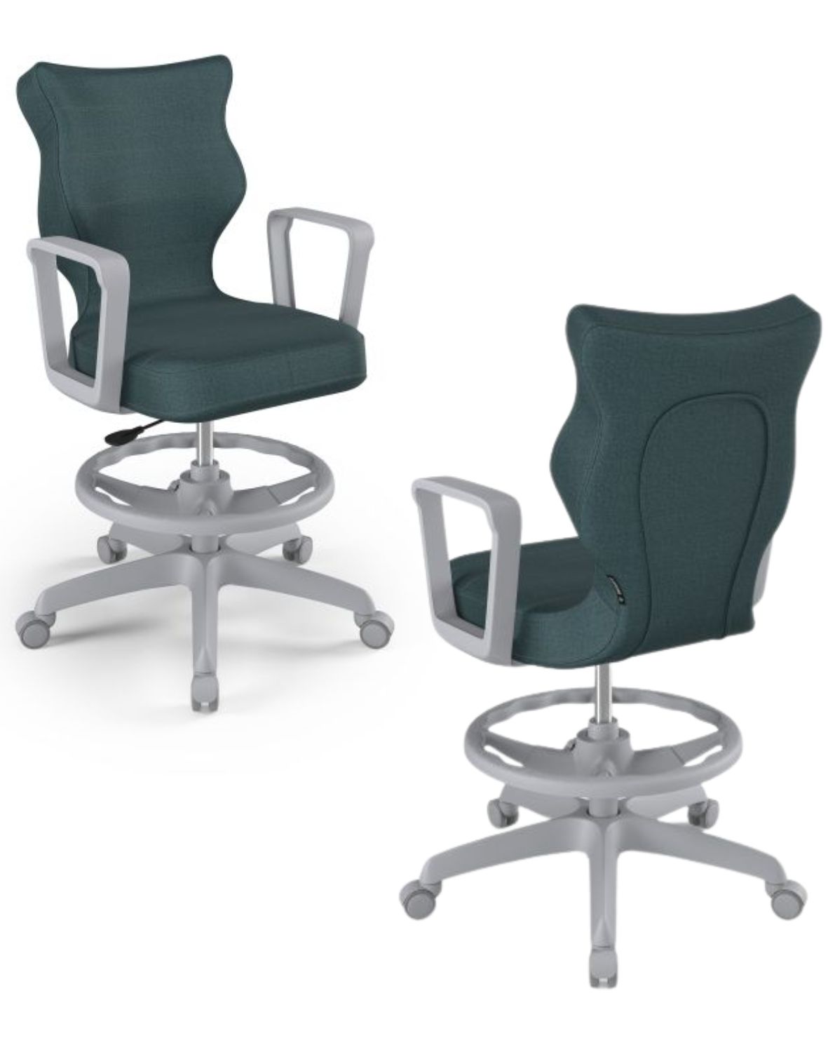 Krzesło młodzieżowe Norm z podnóżkiem, szara podstawa, rozmiar 5 (wzrost 146 - 176,5 cm)