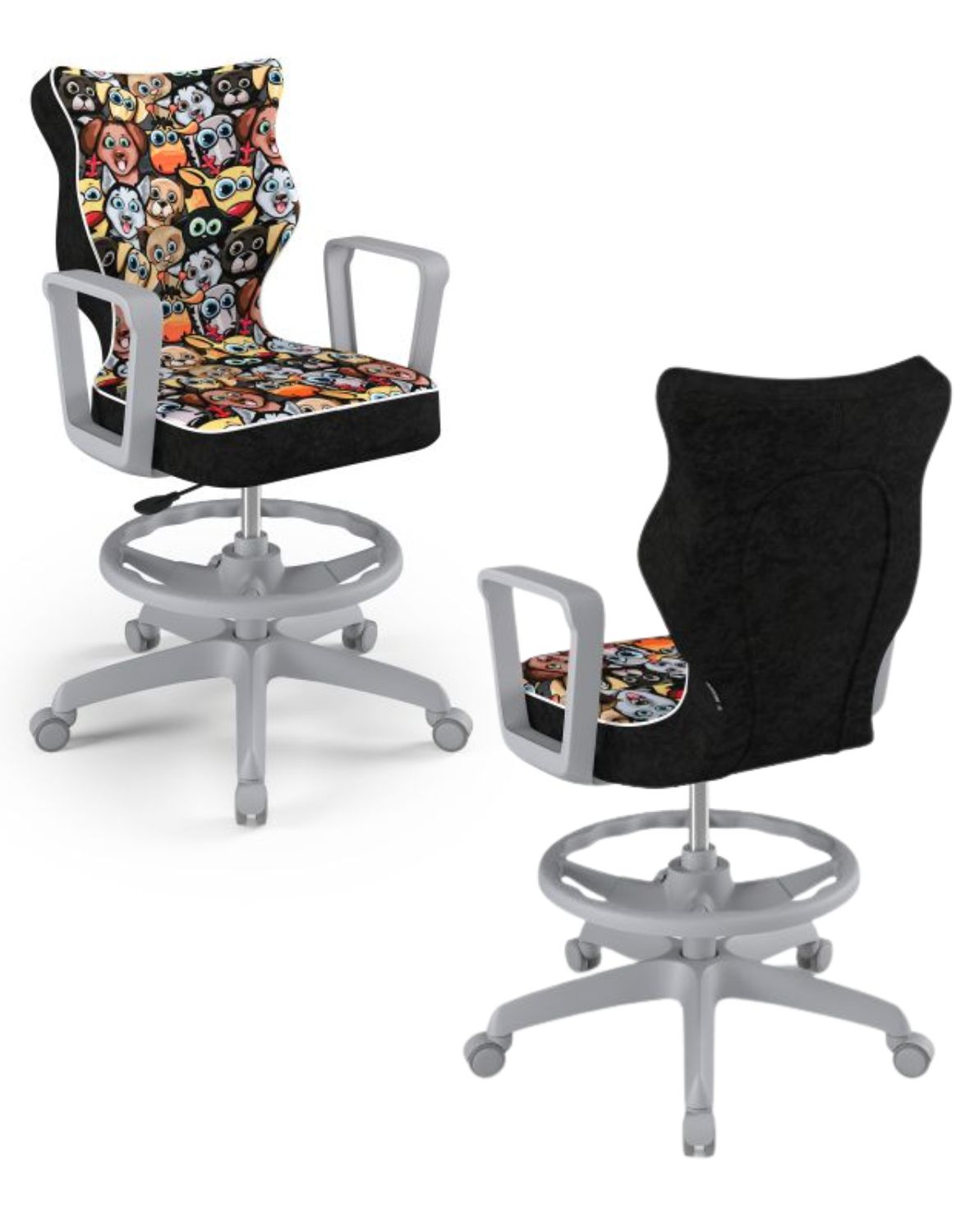 Krzesło młodzieżowe Norm z podnóżkiem, szara podstawa, rozmiar 5 (wzrost 146 - 176,5 cm)