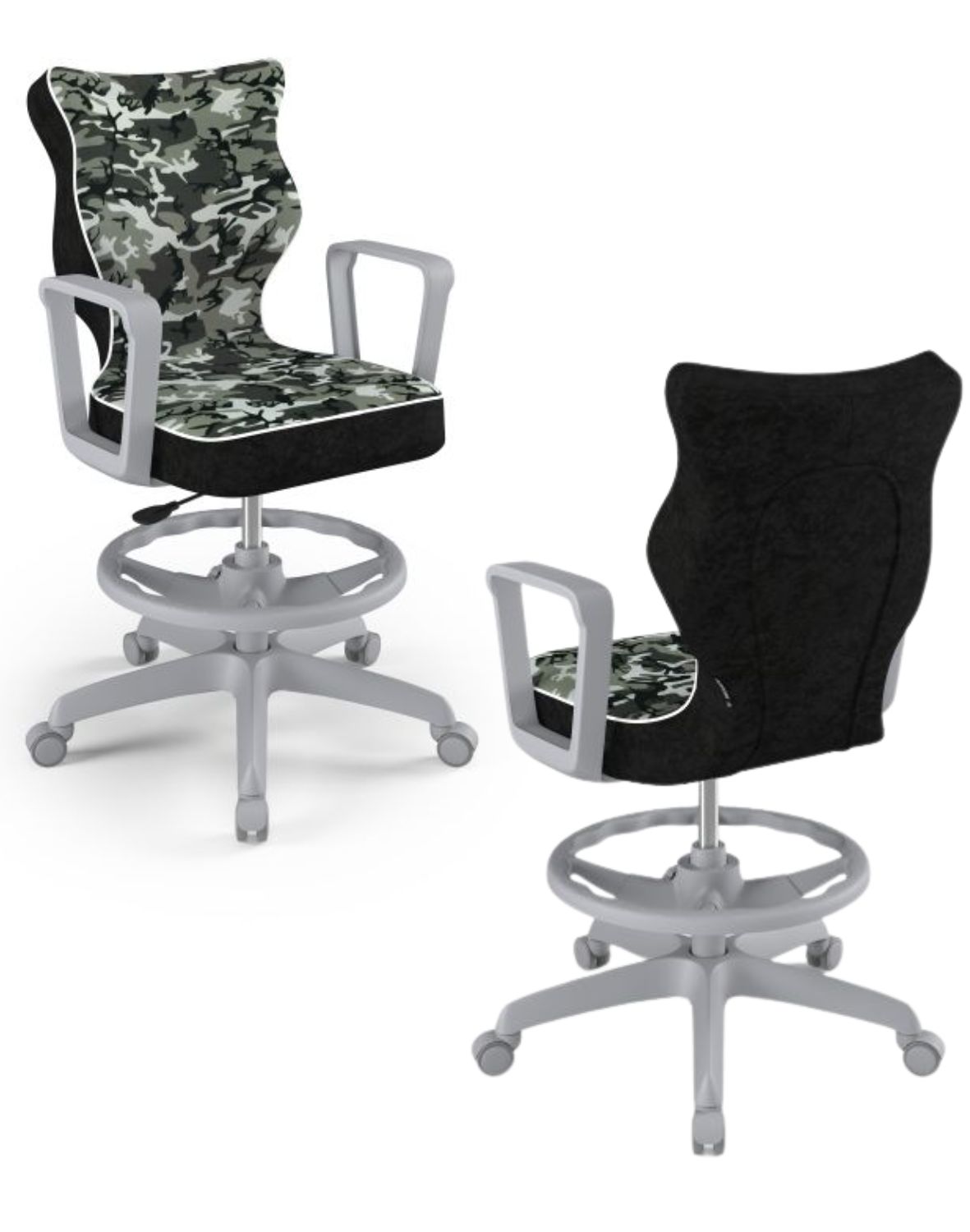 Krzesło młodzieżowe Norm z podnóżkiem, szara podstawa, rozmiar 5 (wzrost 146 - 176,5 cm)