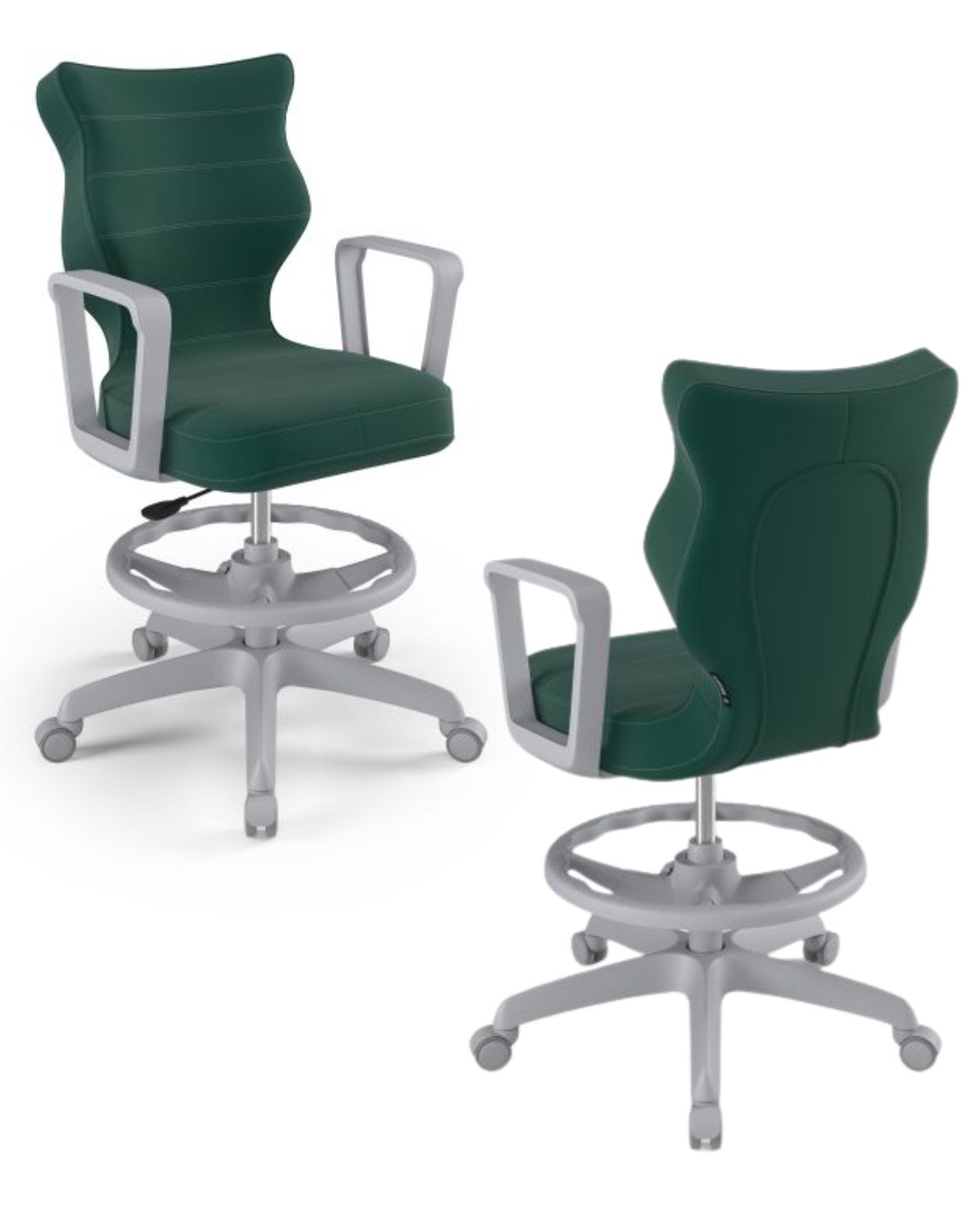 Krzesło młodzieżowe Norm z podnóżkiem, szara podstawa, rozmiar 5 (wzrost 146 - 176,5 cm)