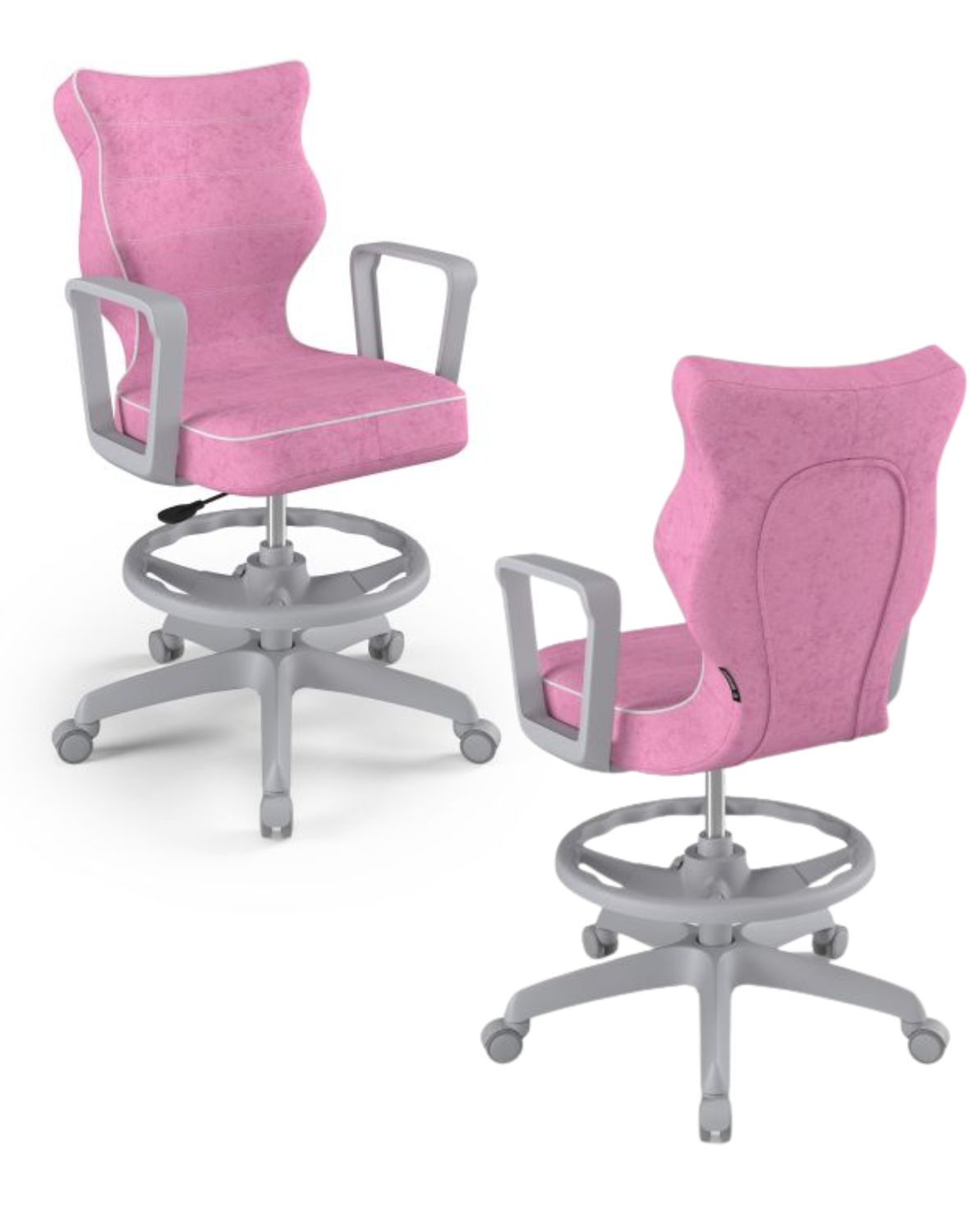 Krzesło młodzieżowe Norm z podnóżkiem, szara podstawa, rozmiar 5 (wzrost 146 - 176,5 cm)