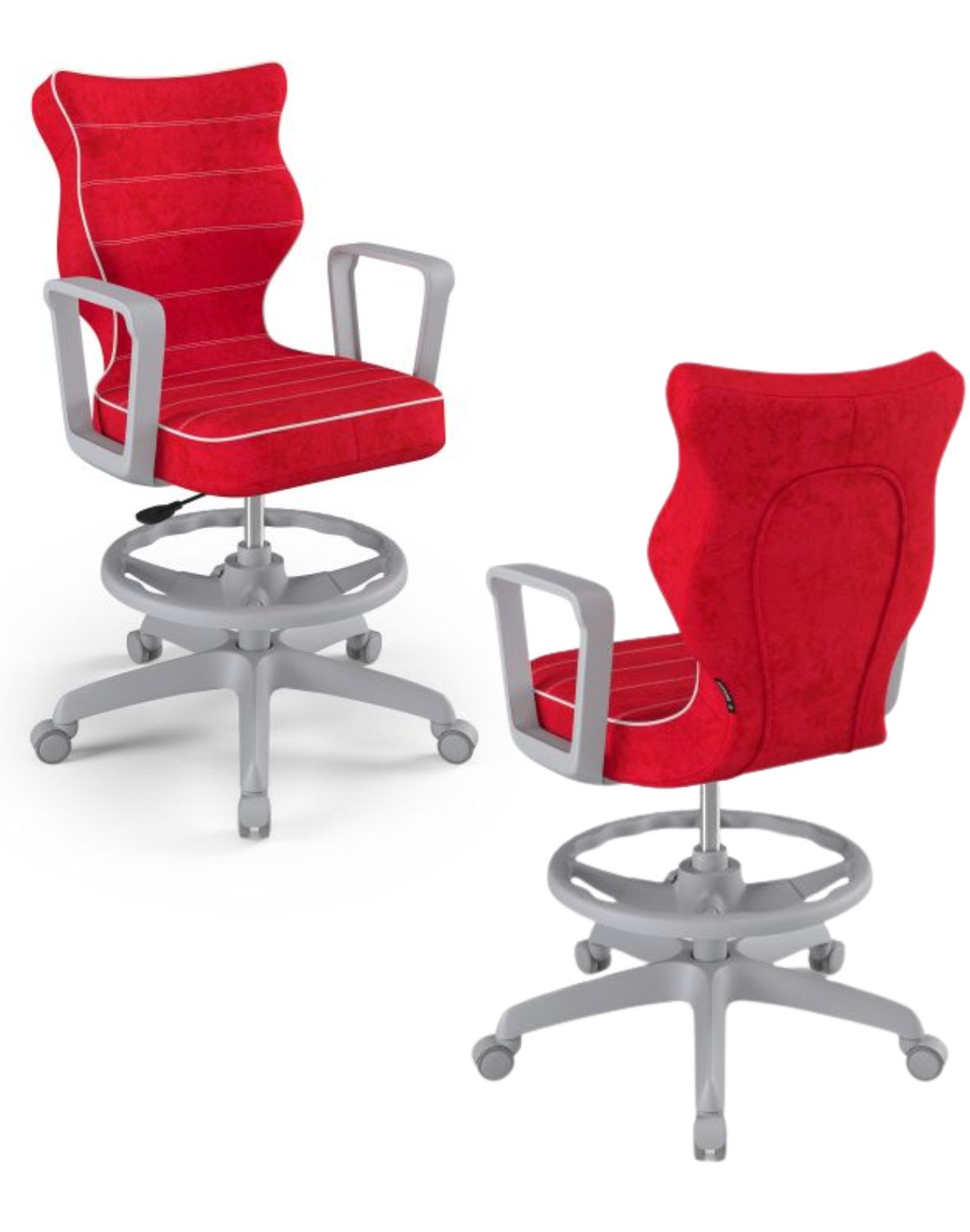 Krzesło młodzieżowe Norm z podnóżkiem, szara podstawa, rozmiar 5 (wzrost 146 - 176,5 cm)