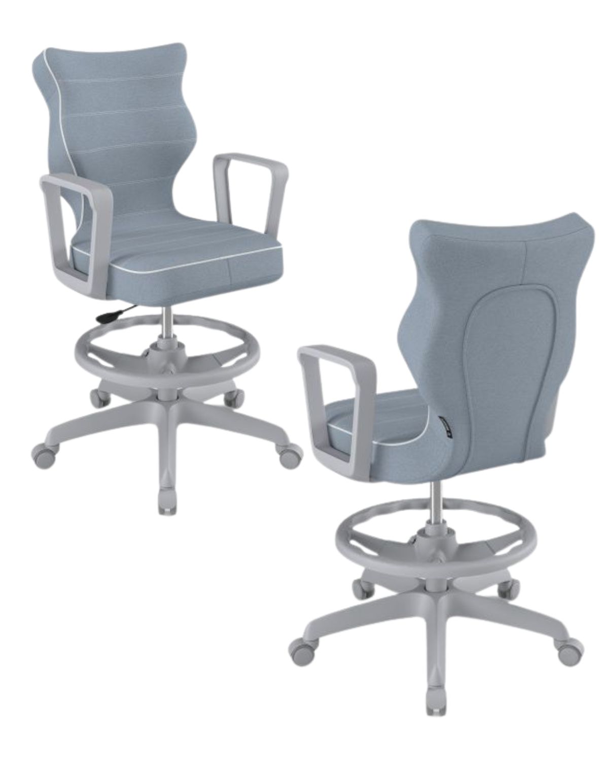 Krzesło młodzieżowe Norm z podnóżkiem, szara podstawa, rozmiar 6 (wzrost 159 - 188 cm)