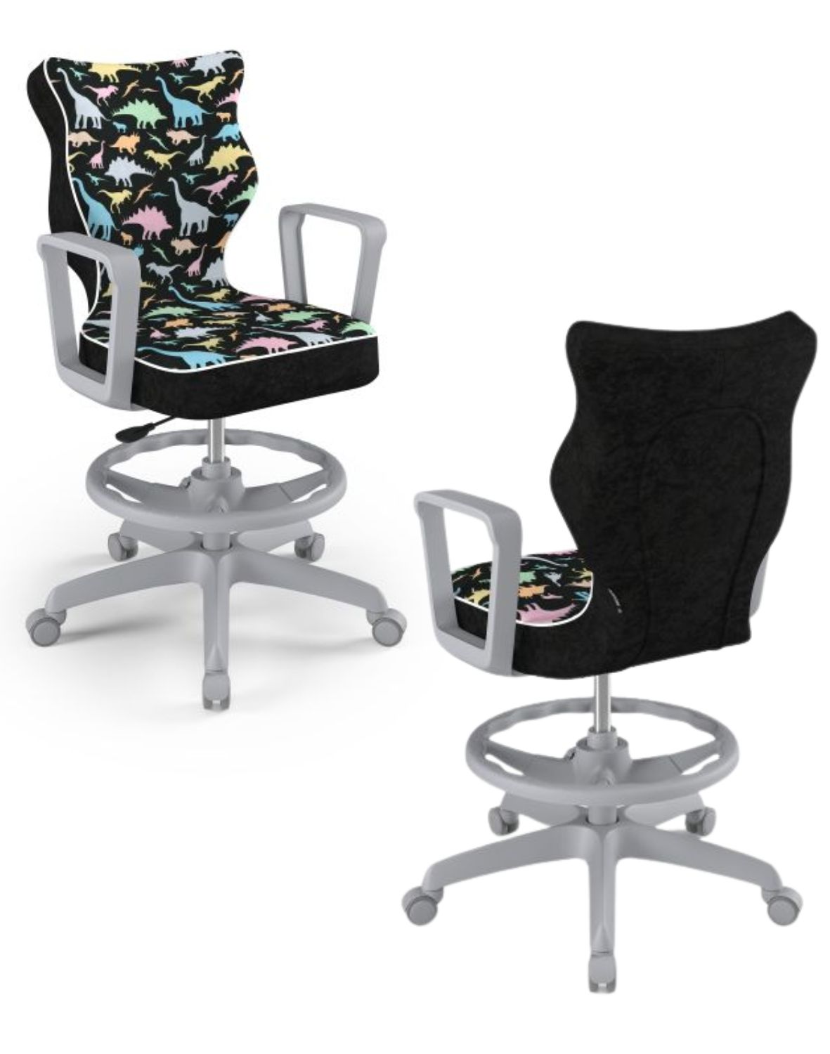 Krzesło młodzieżowe Norm z podnóżkiem, szara podstawa, rozmiar 6 (wzrost 159 - 188 cm)