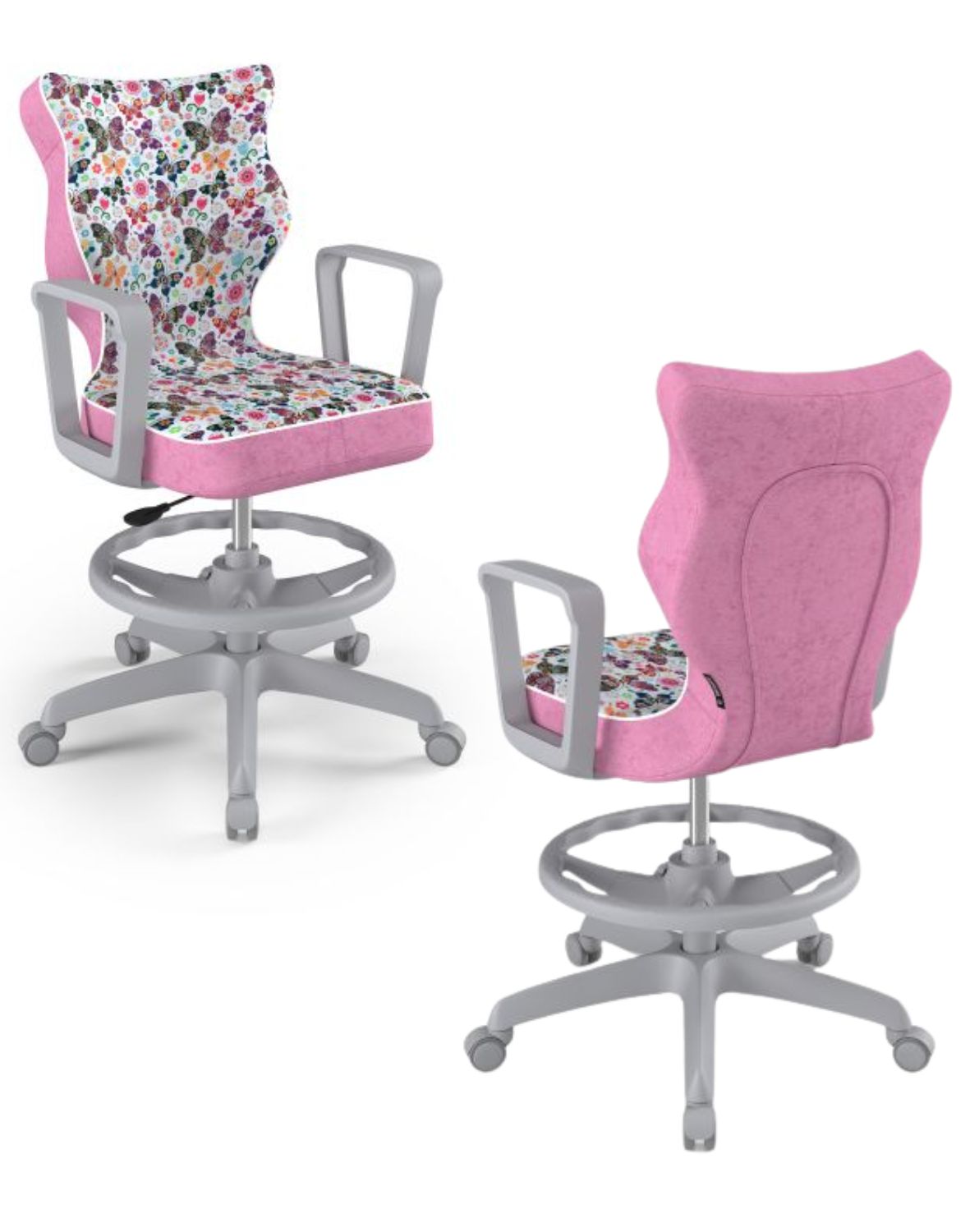 Krzesło młodzieżowe Norm z podnóżkiem, szara podstawa, rozmiar 6 (wzrost 159 - 188 cm)