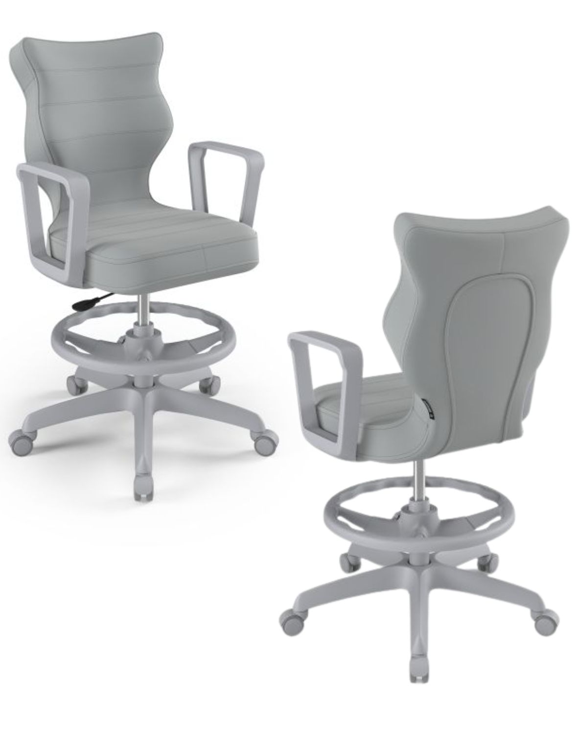 Krzesło młodzieżowe Norm z podnóżkiem, szara podstawa, rozmiar 6 (wzrost 159 - 188 cm)