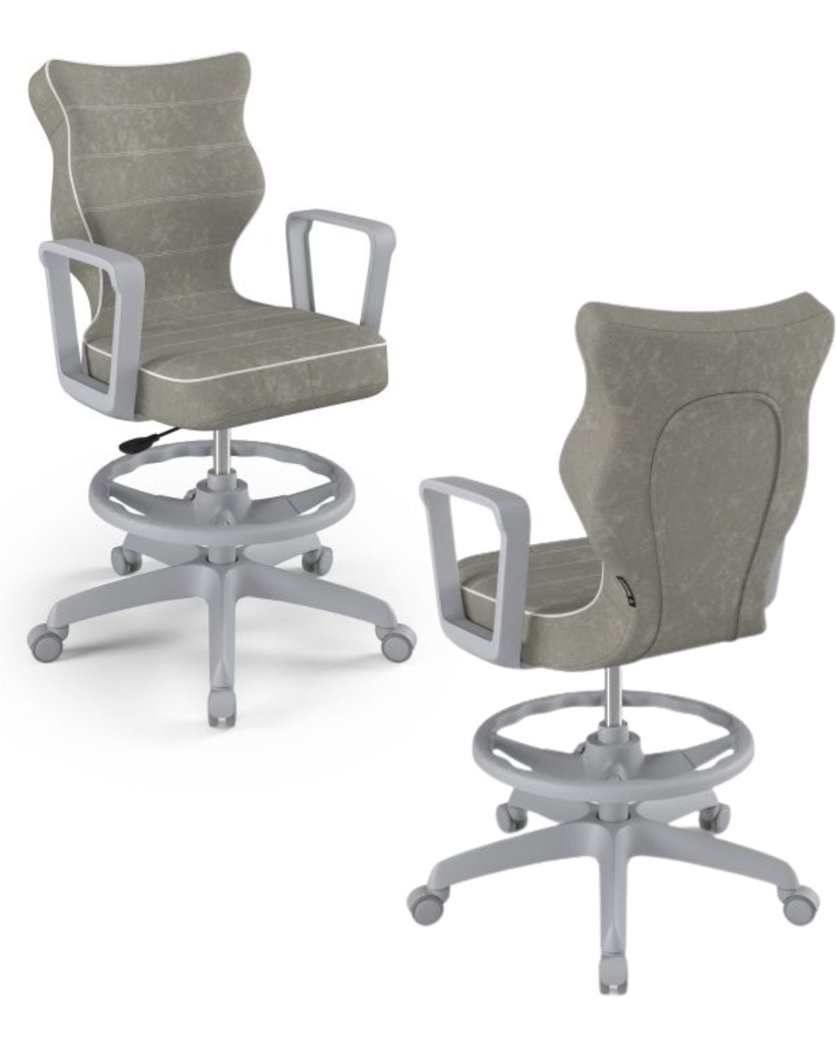 Krzesło młodzieżowe Norm z podnóżkiem, szara podstawa, rozmiar 6 (wzrost 159 - 188 cm)